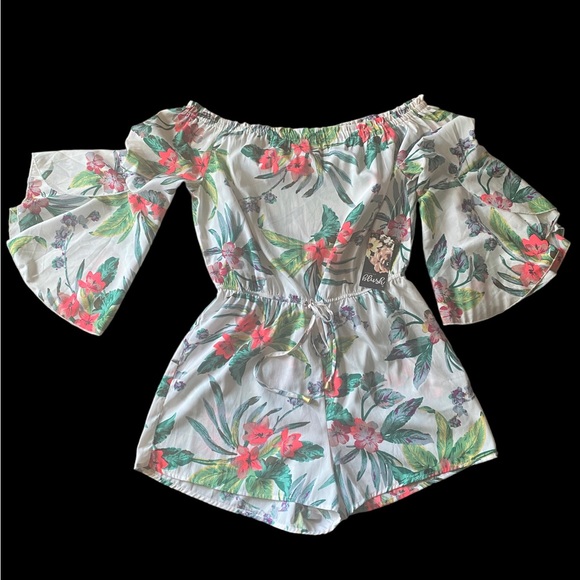 Hint of Blush Pants - Tropical Romper